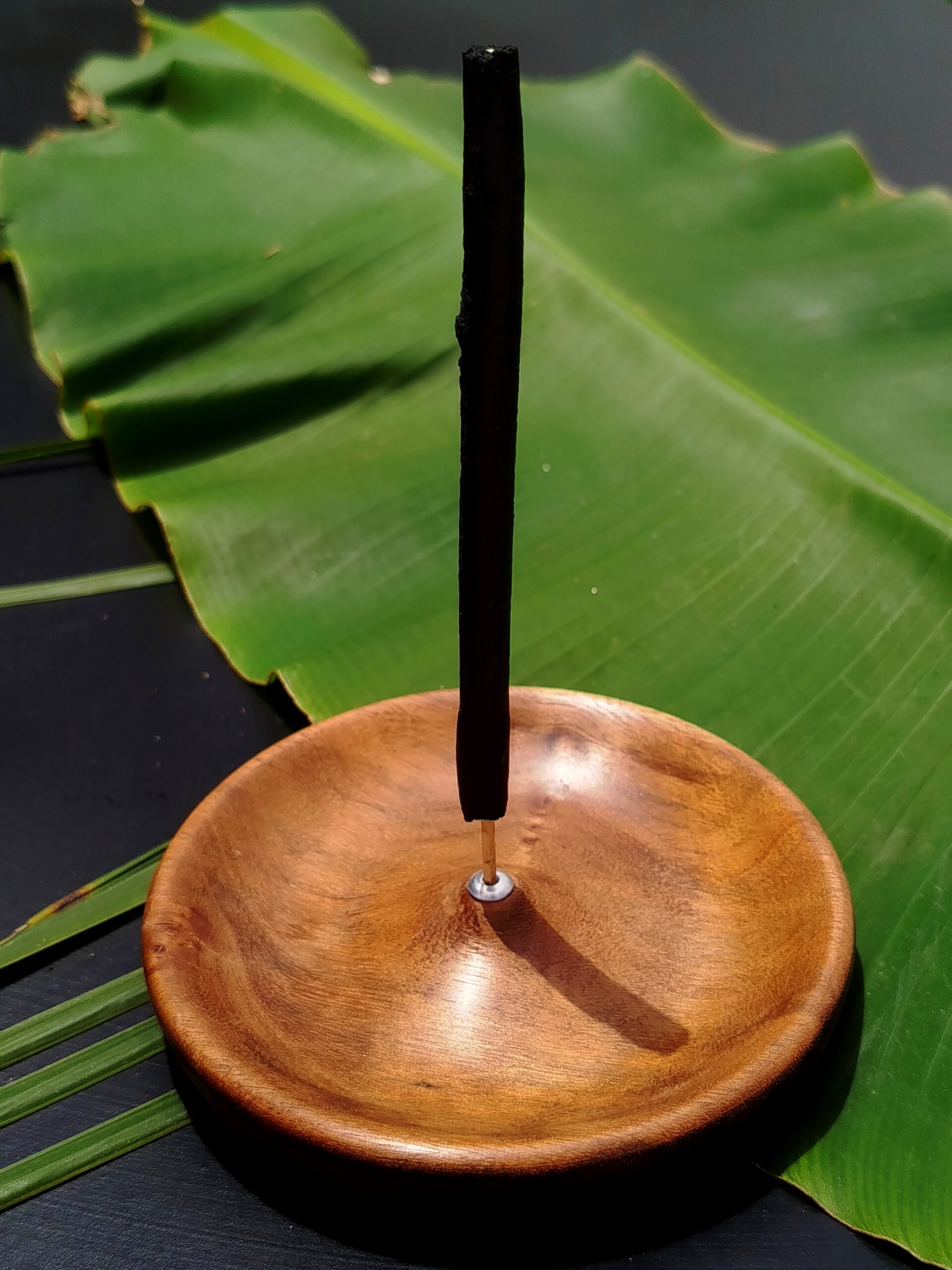 Incensário Redondo de Madeira | Imbuia - Imagem 3