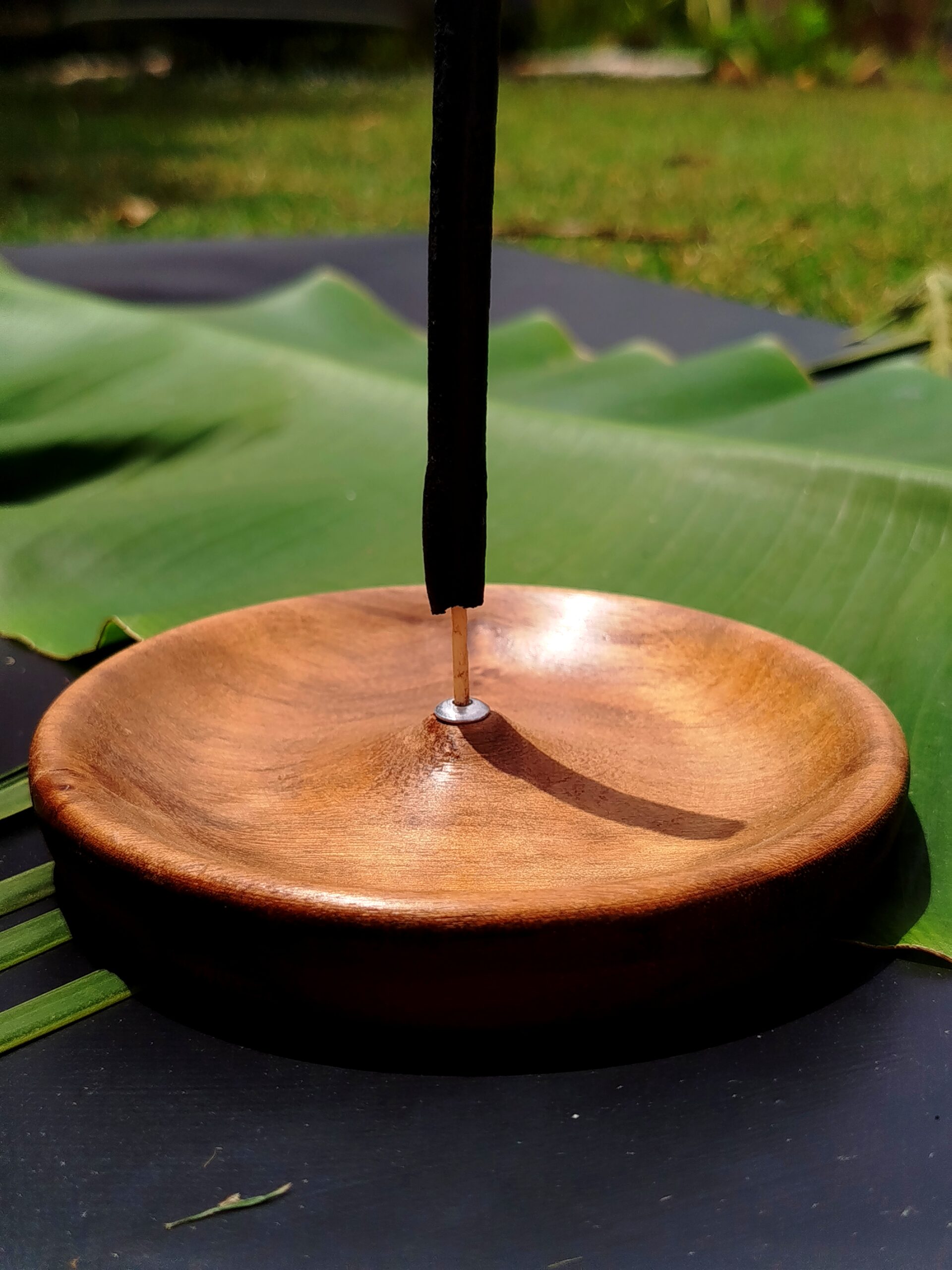 Incensário Redondo de Madeira | Imbuia - Imagem 4