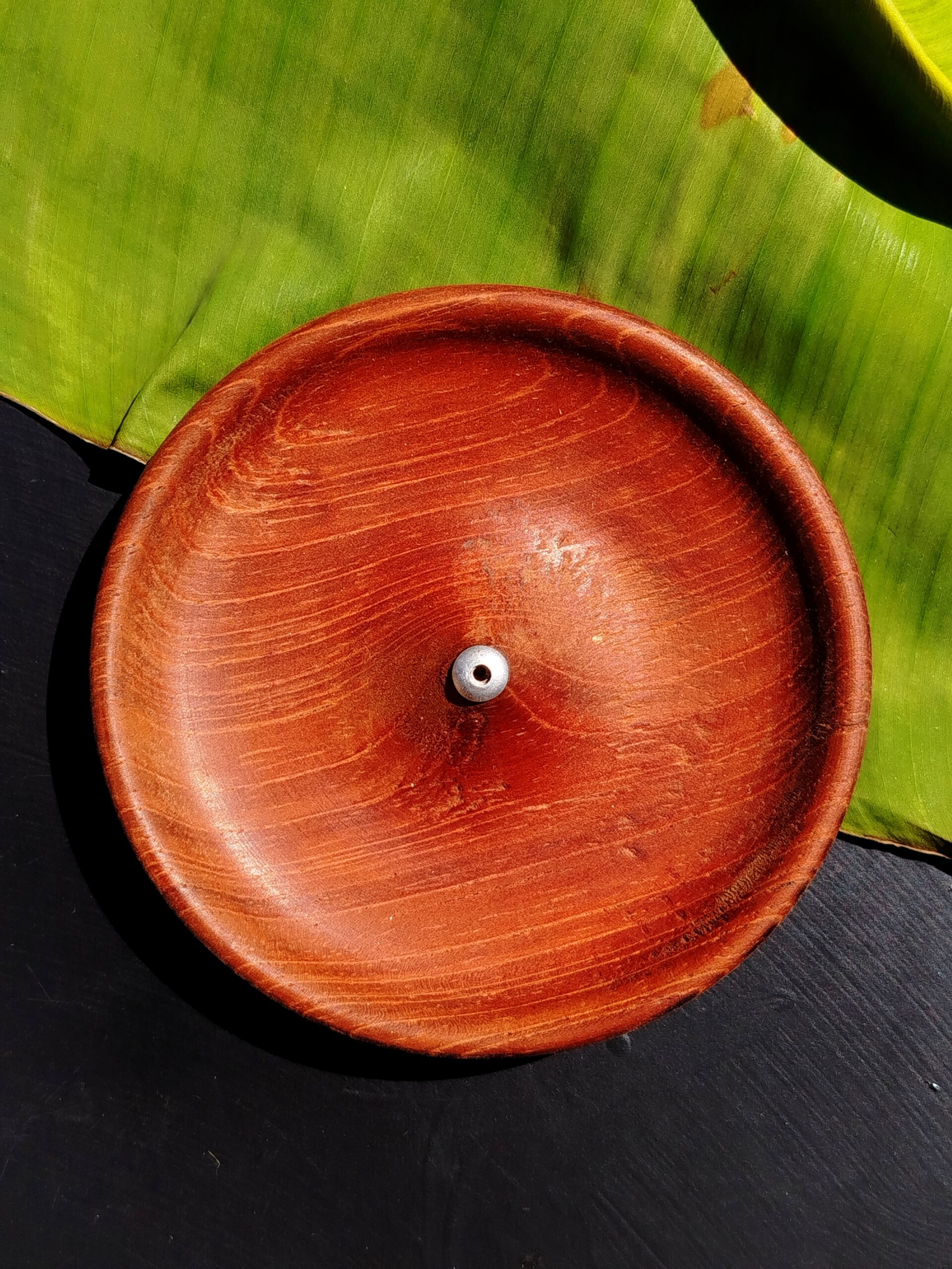 Incensário Redondo de Madeira | Mogno - Imagem 2