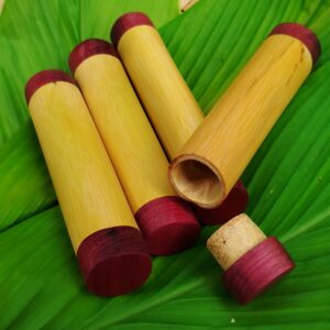 Porta Rapé | Pote de Bambu com Madeira Nobre