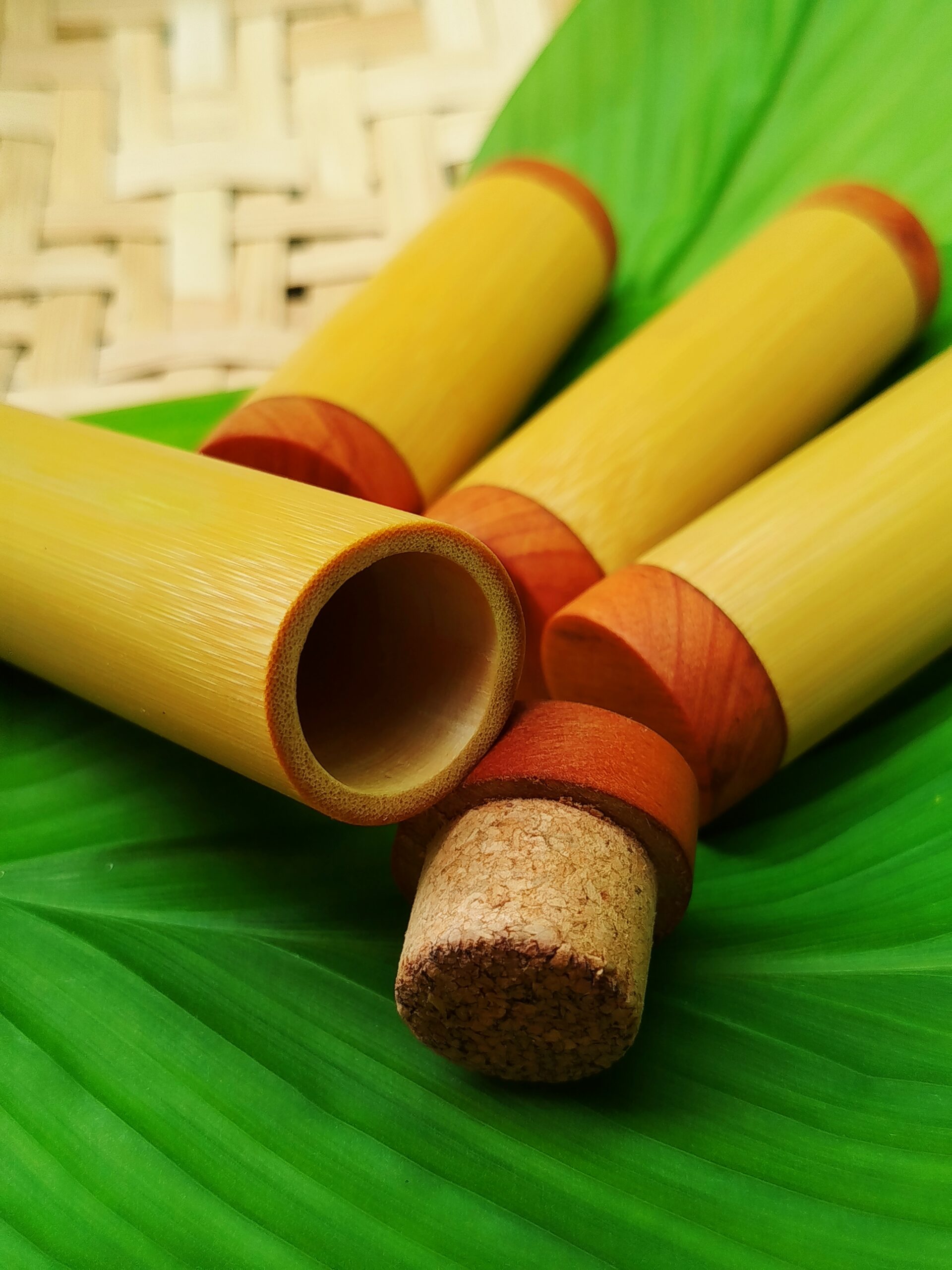 Porta Rapé | Pote de Bambu com Madeira Nobre - Imagem 3