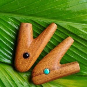 Kuripe de Madeira com Cristal | Jacarandá