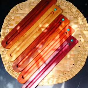 Incensário de Madeira com Jade Turquesa