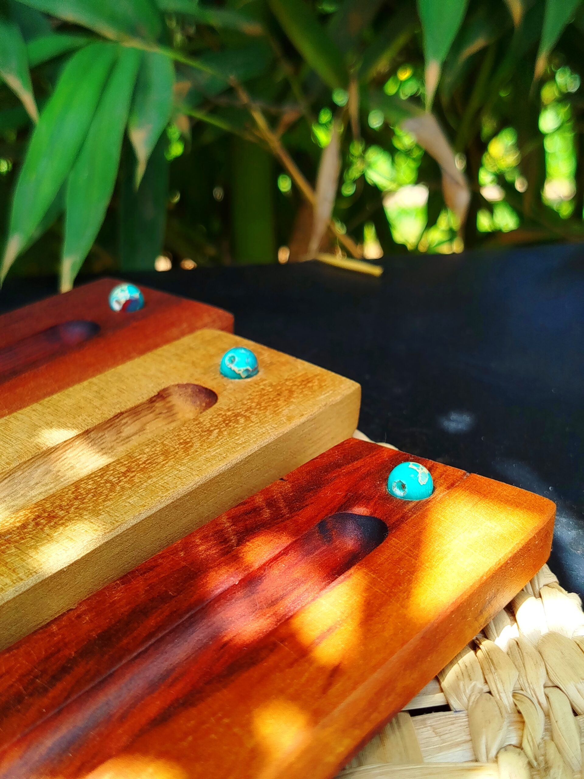 Incensário de Madeira com Jade Turquesa - Imagem 2