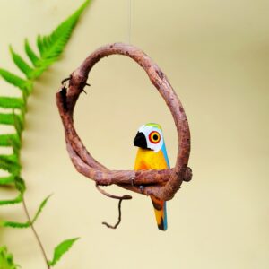 Enfeite Suspenso Rústico de Passarinho no Cipó