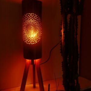 Luminária de Bambu Gigante | Mandala com Luz Âmbar