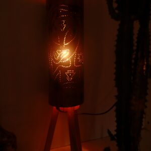Luminária de Bambu Gigante | Alienígena Extraterrestre com Luz Âmbar