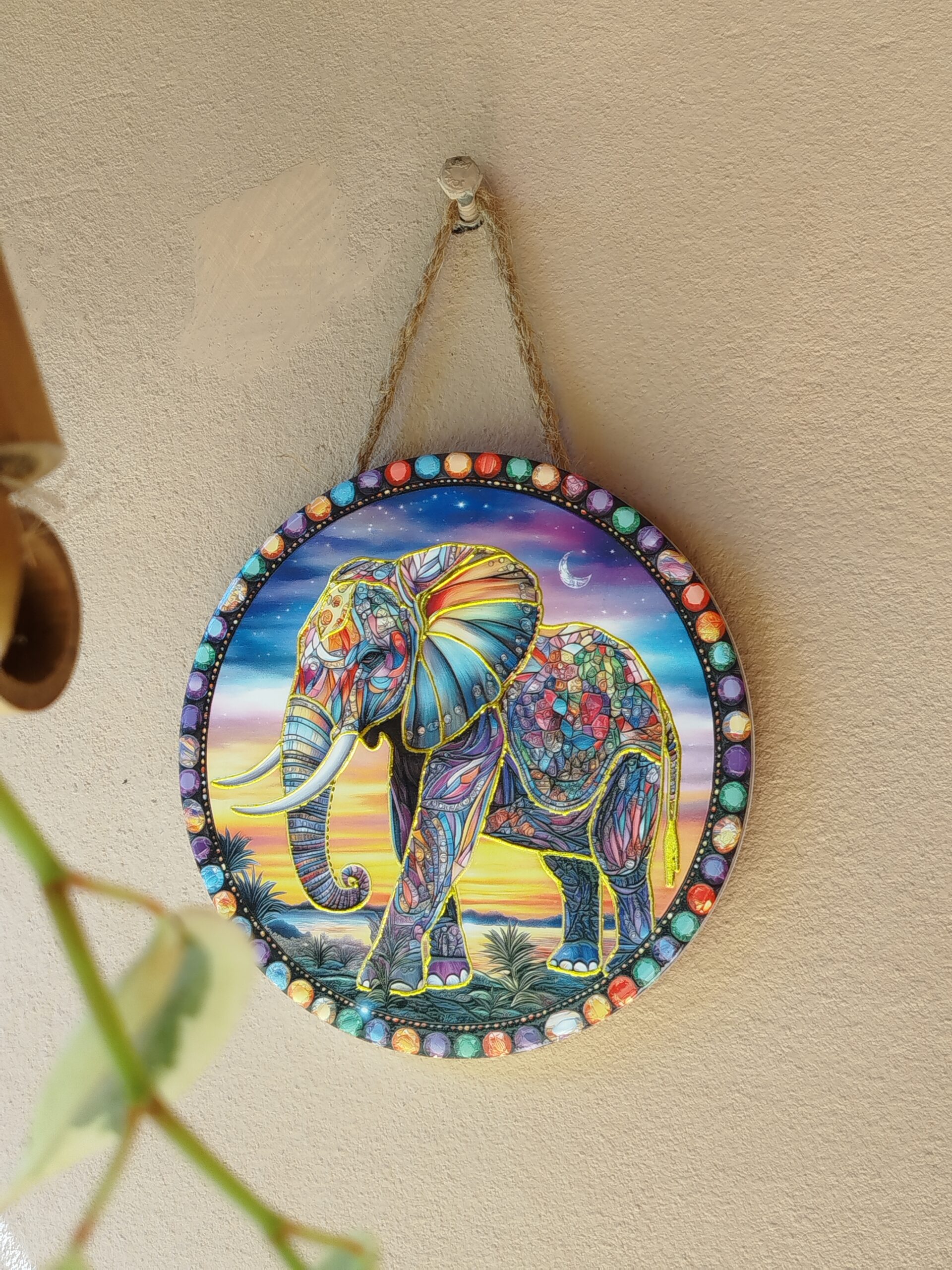 Quadro de Porcelana em Alto Relevo | Elefante no Luar - Imagem 4