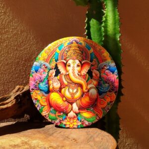 Quadro de Porcelana em Alto Relevo | Ganesha