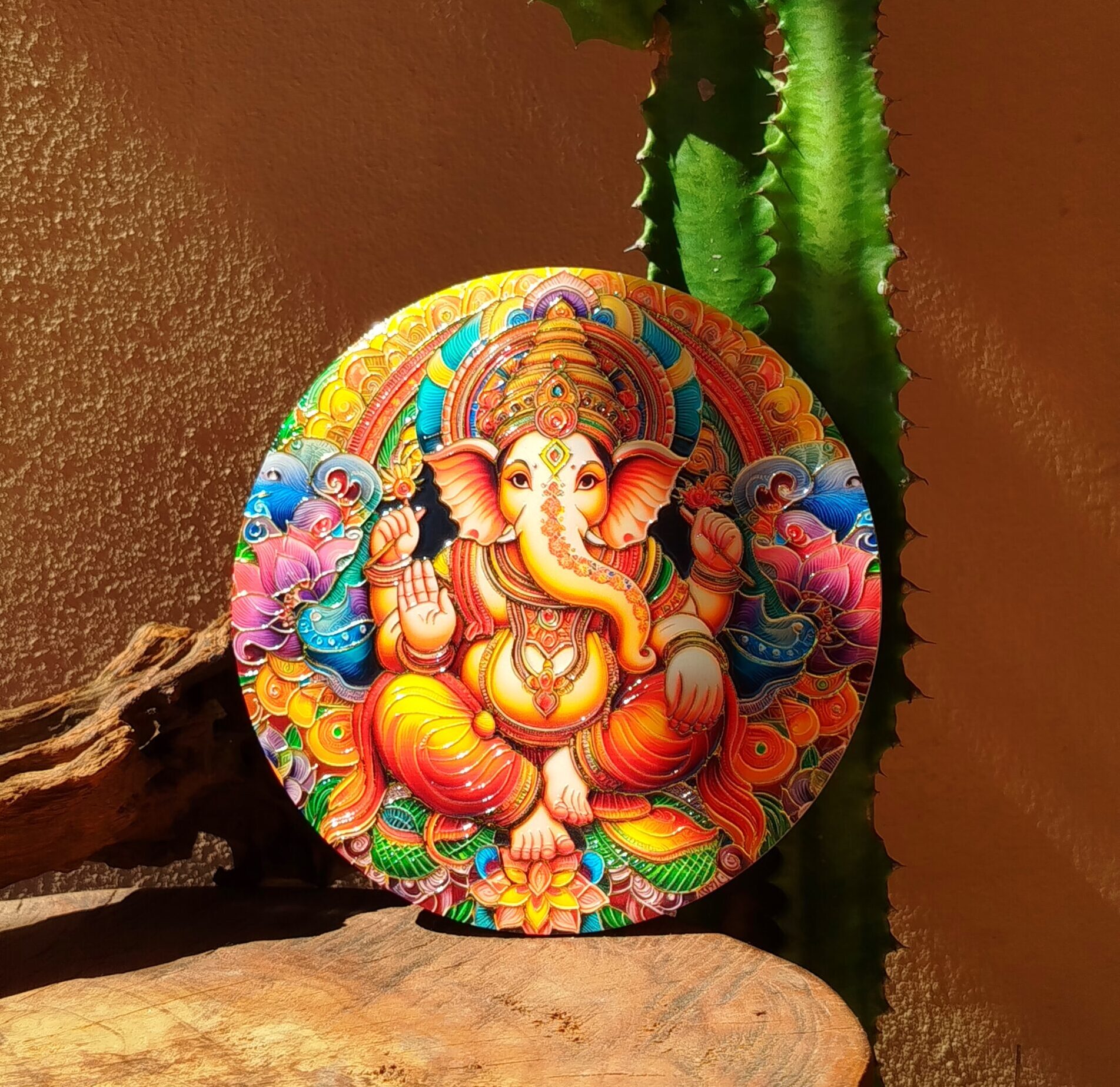Quadro de Porcelana em Alto Relevo | Ganesha