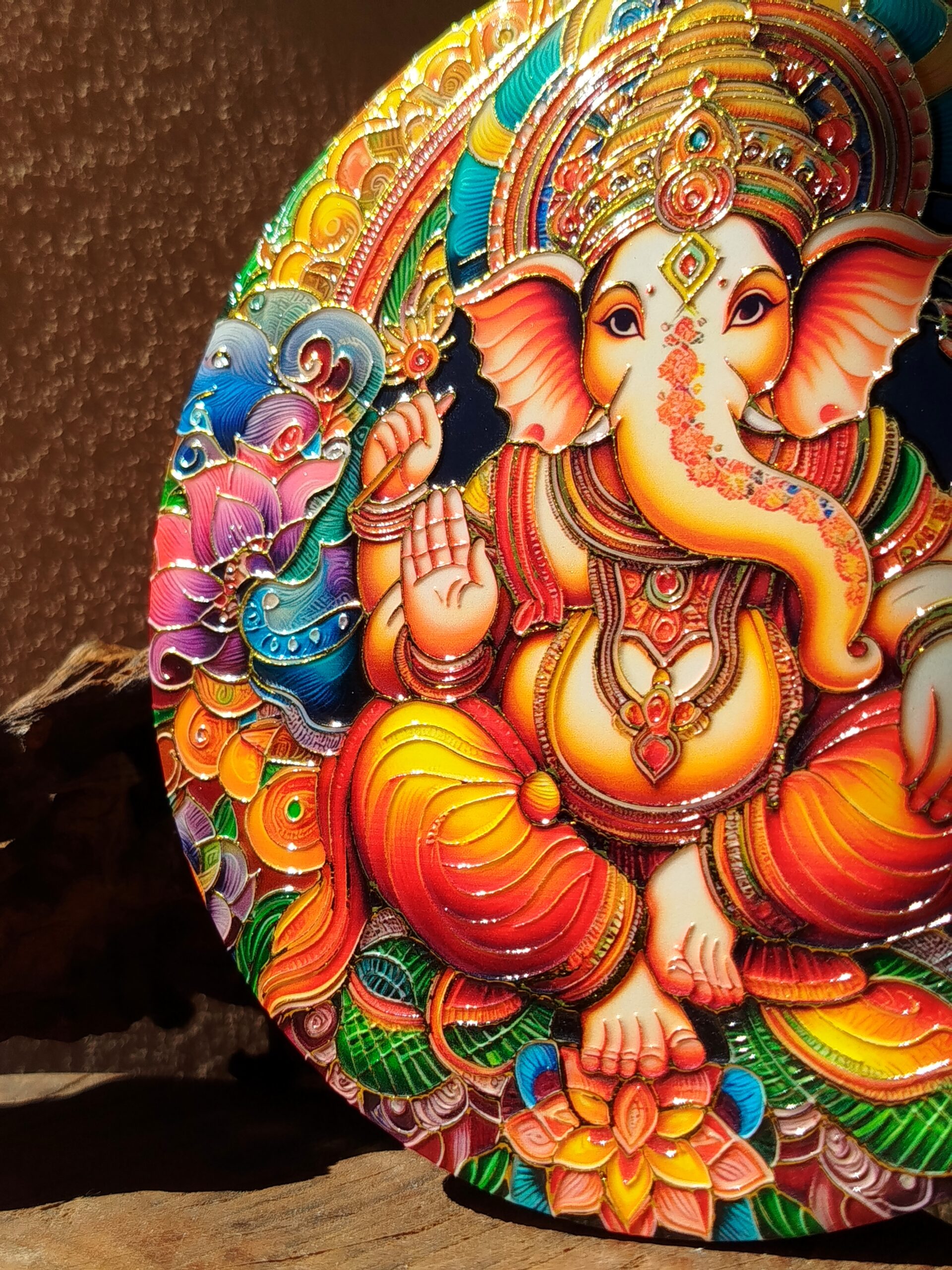 Quadro de Porcelana em Alto Relevo | Ganesha - Imagem 2