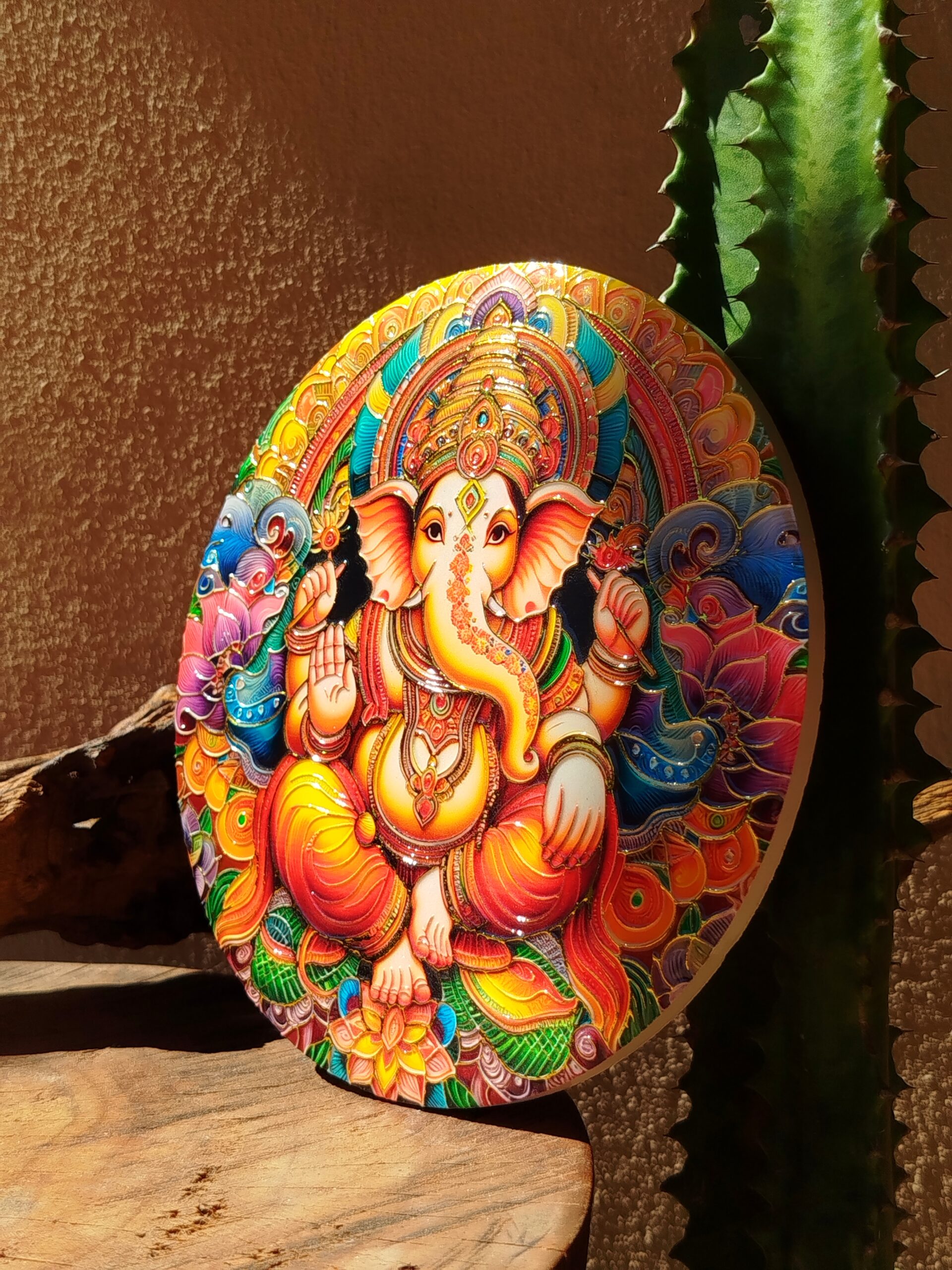 Quadro de Porcelana em Alto Relevo | Ganesha - Imagem 3