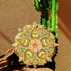Quadro de Porcelana em Alto Relevo | Mandala de Flor