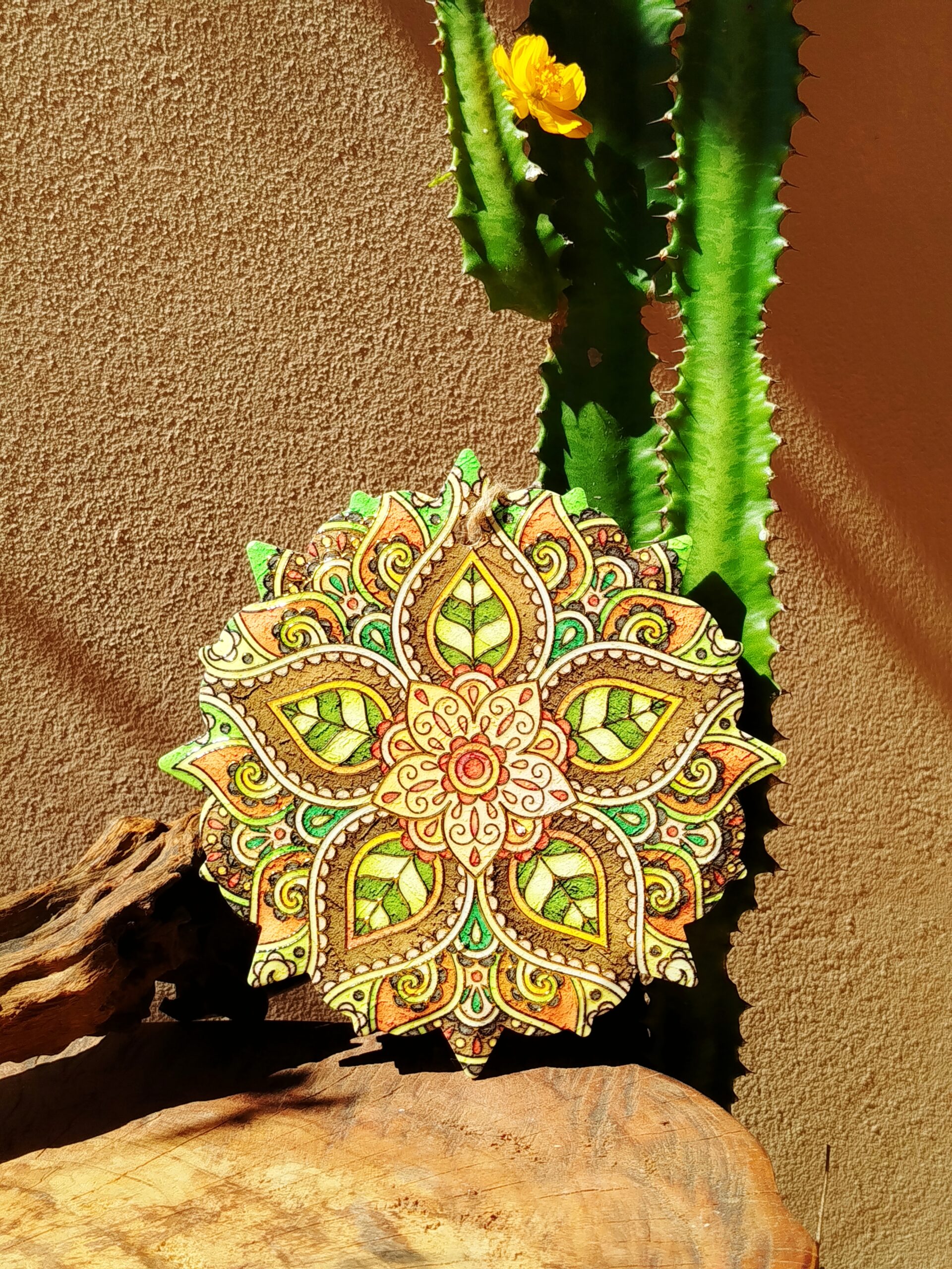 Quadro de Porcelana em Alto Relevo | Mandala de Flor